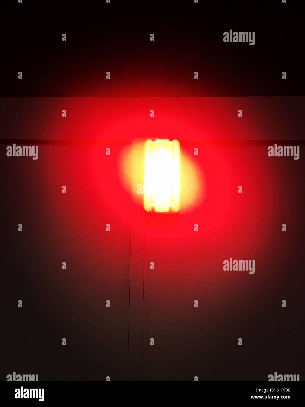 Glowing red light. - Smartphone Captured Stock Image