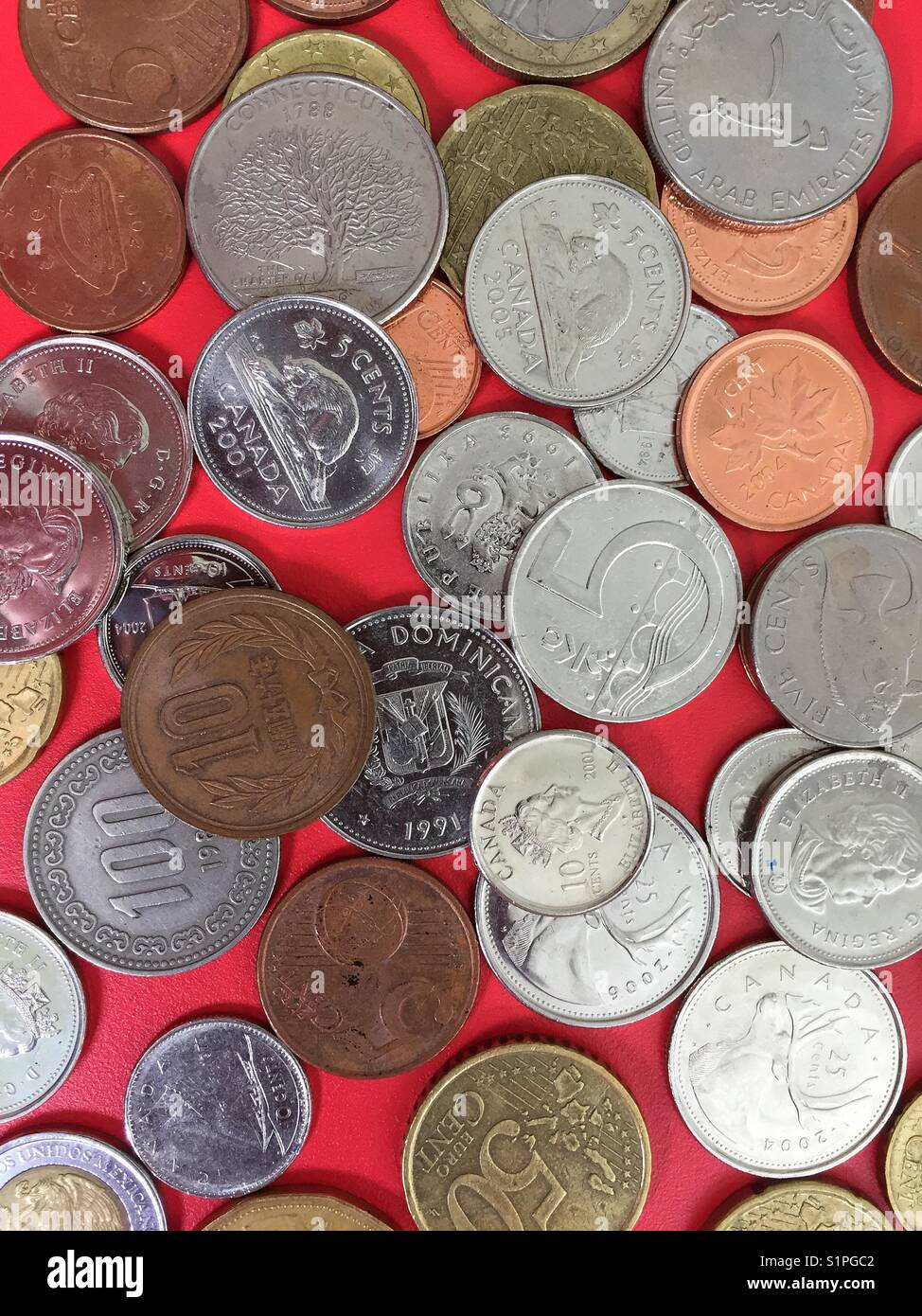 Foreign coins Stock Photo