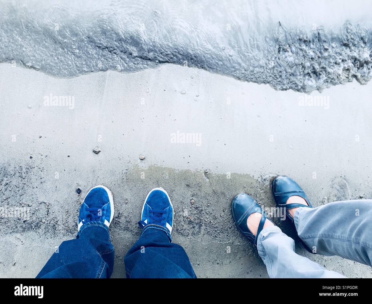Standing on sandy river bank - Smartphone Captured Stock Image