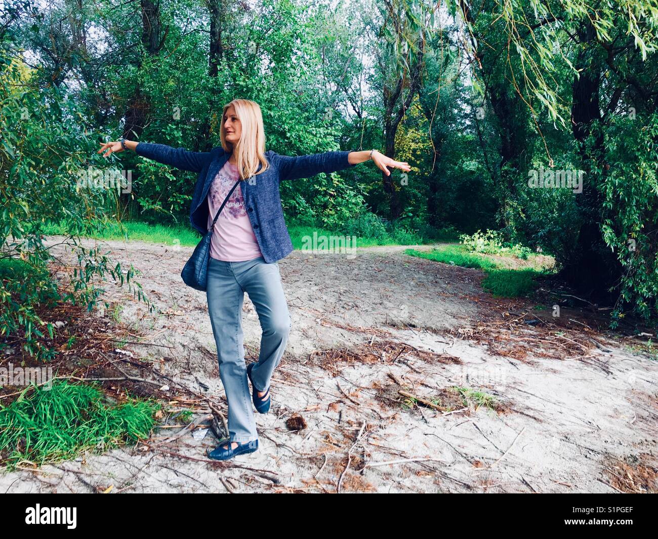 Happy in nature - Smartphone Captured Stock Image