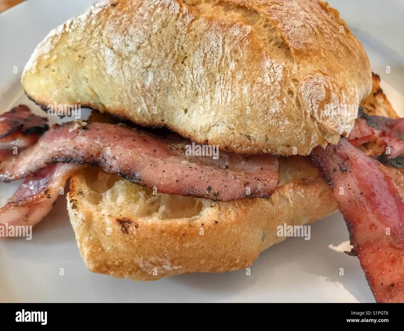 Toasted bacon sandwich Stock Photo Alamy