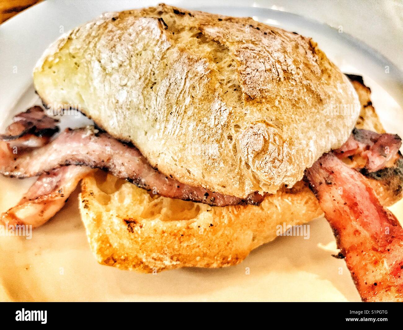 Toasted bacon sandwich Stock Photo Alamy