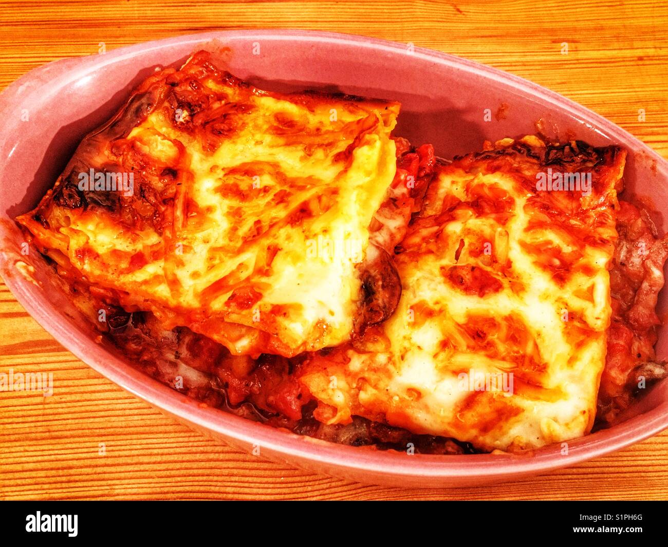 Homemade beef lasagne Stock Photo Alamy