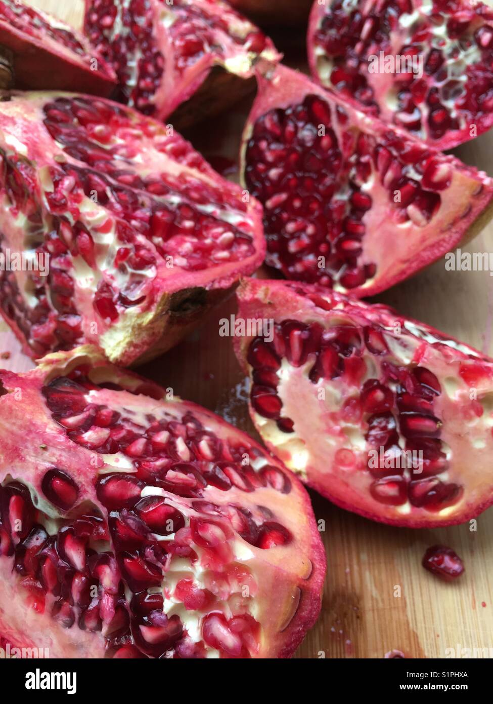 Sliced pomegranate Stock Photo