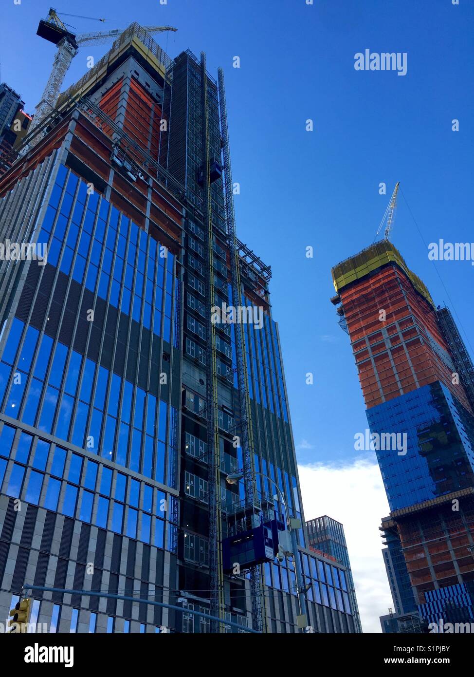 Hudson Yards, far Westside, Manhattan, Multiple Simultaneous Building Projects, 11th Avenue , south of 34th Street near Javits Center Stock Photo