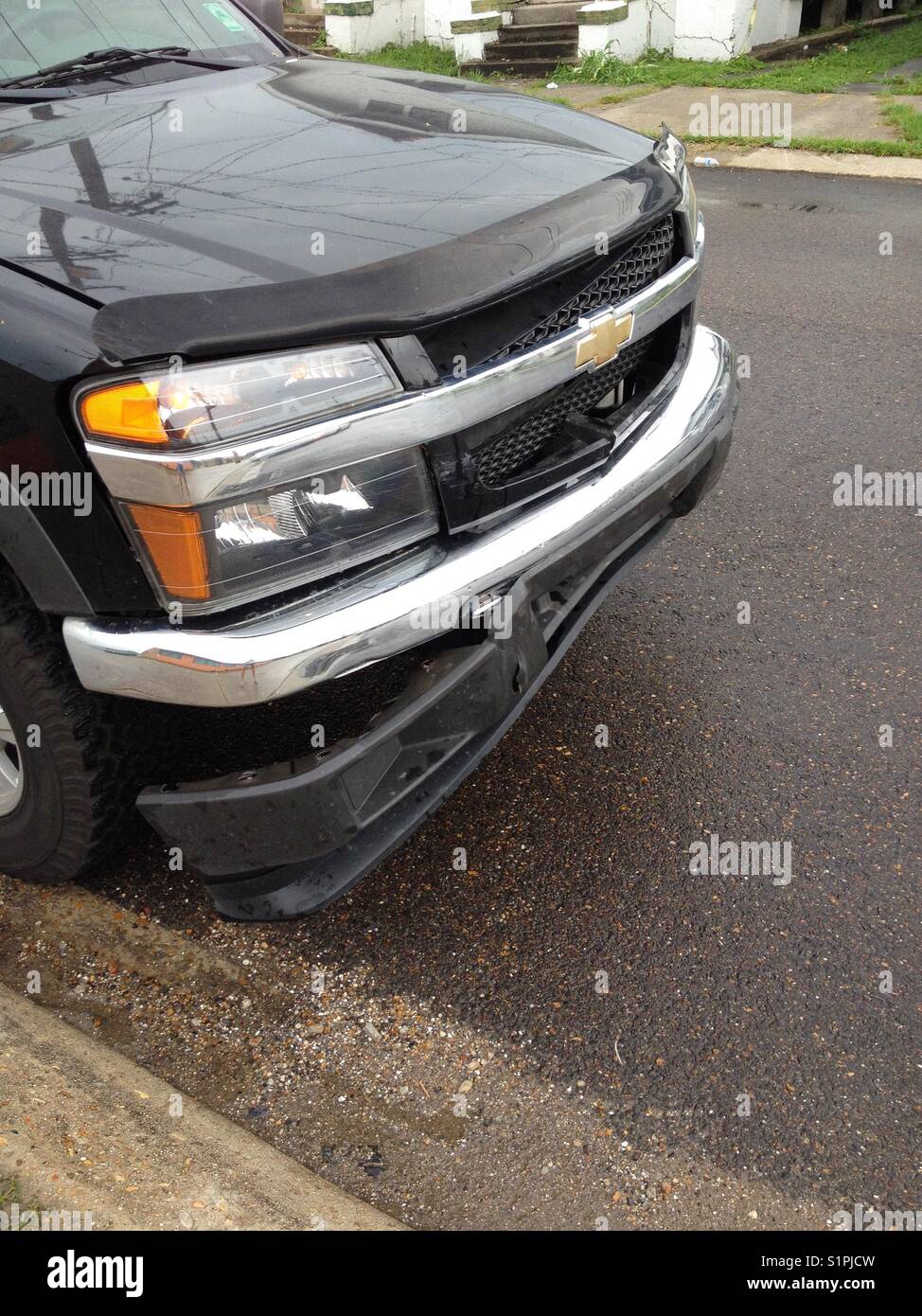 Car bumper after accident Stock Photo Alamy