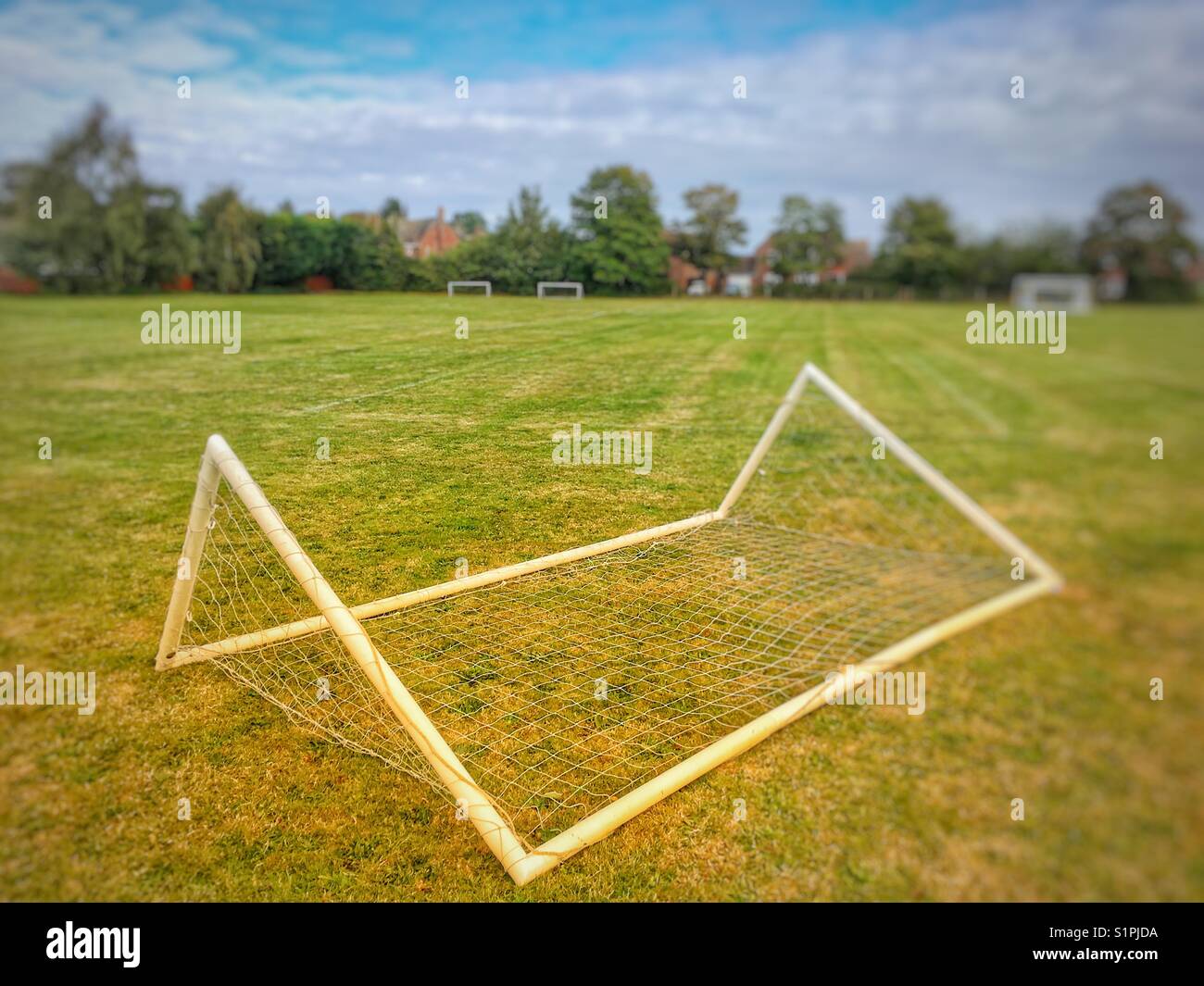 Upturned goalposts - Smartphone Captured Stock Image