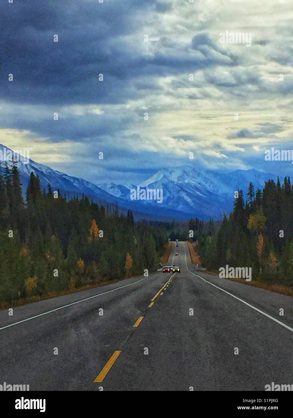 Kootenay Highway, #93 in British Columbia, Canada - Smartphone Captured Stock Image