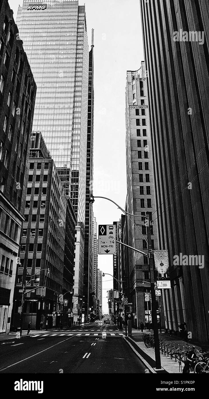 Skyscrapers in financial district, Toronto, Ontario, Canada - Smartphone Captured Stock Image