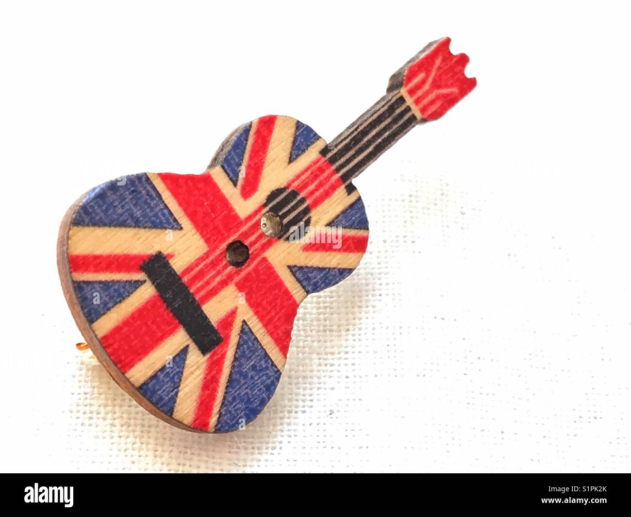 Ukulele Union Jack pin brooch - Smartphone Captured Stock Image