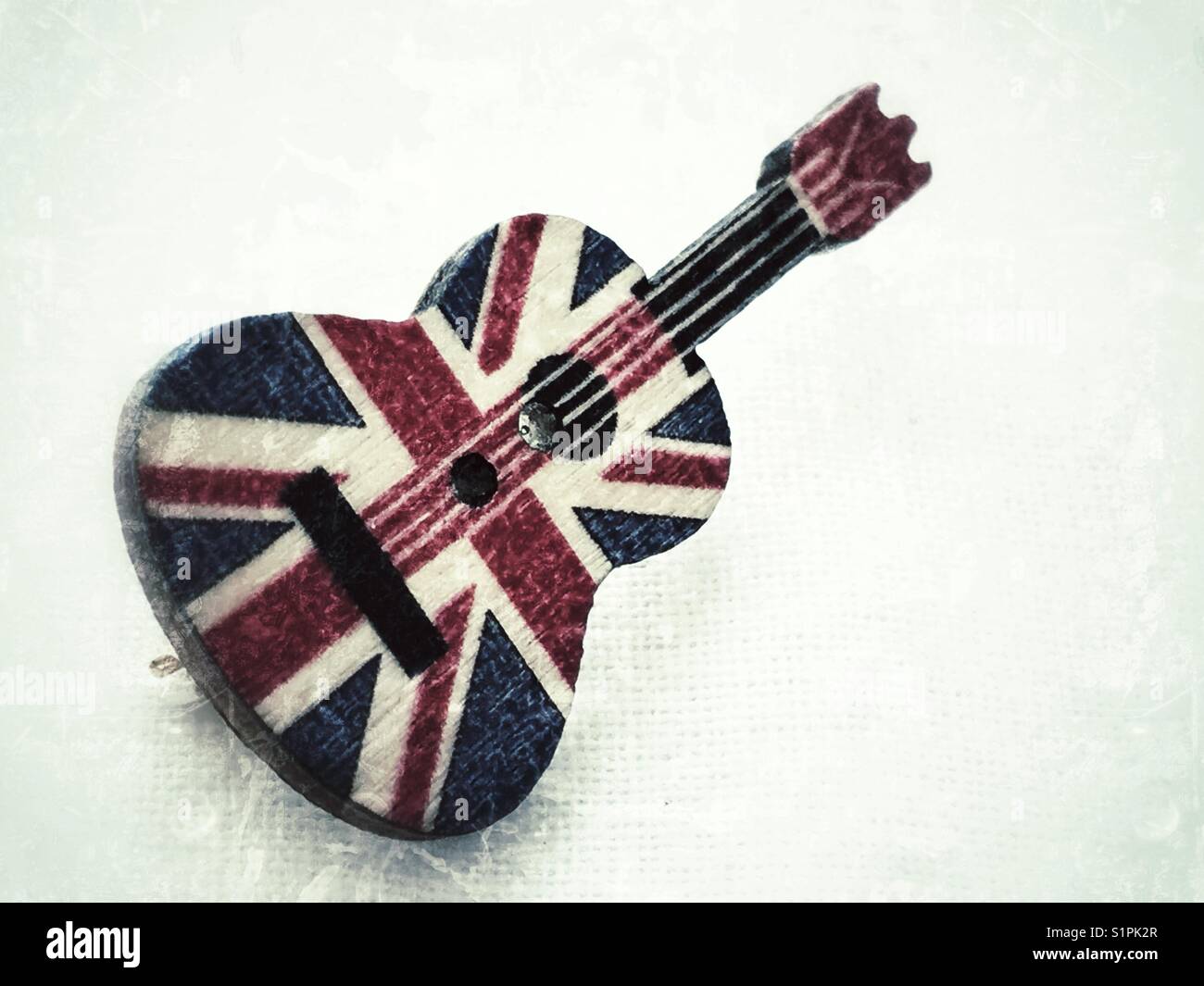 Ukulele Union Jack pin brooch - Smartphone Captured Stock Image