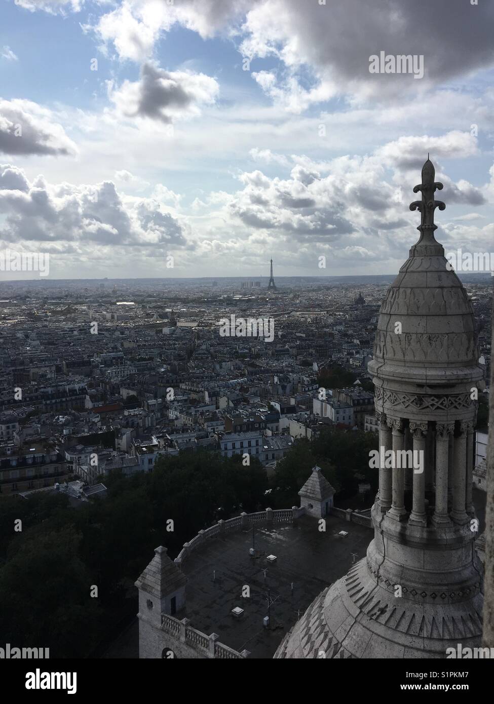 Paris as seen from Sacre Coeur Basilica - Smartphone Captured Stock Image