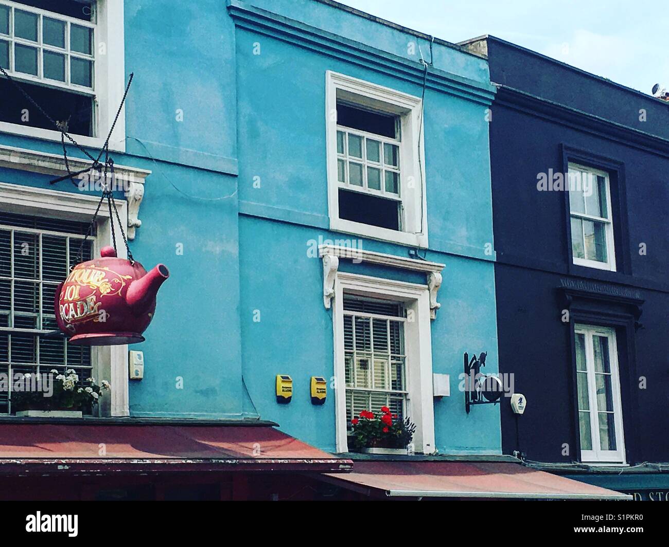 The colourful streets of Portobello market in Notting hill Stock Photo