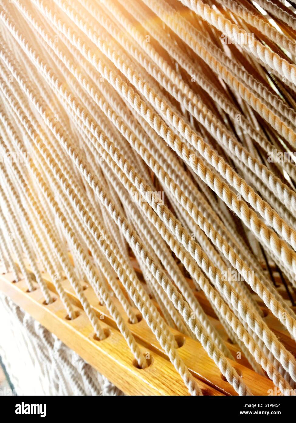 Hammock ropes close up, Pawleys Island , South Carolina, USA Stock Photo
