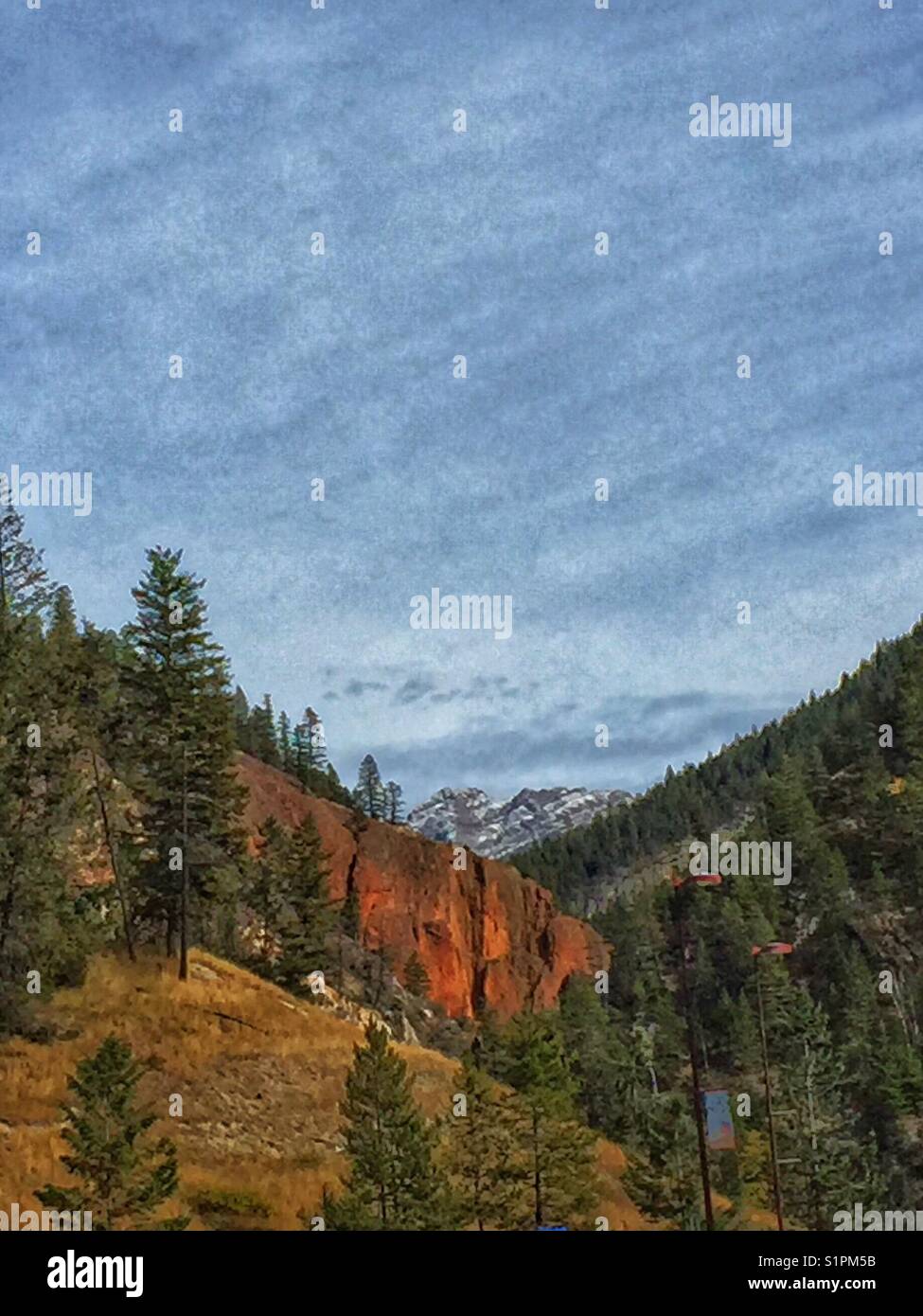 Red rock, Sinclair Canyon, Radium, BC, Canada - Smartphone Captured Stock Image