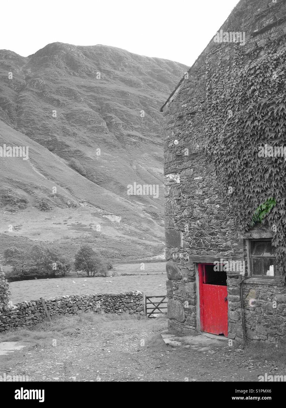 Barn and door in Lake District - Smartphone Captured Stock Image