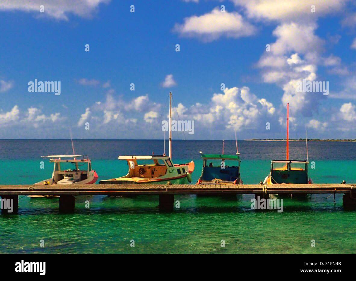 Boats in Bonaire Stock Photo Alamy