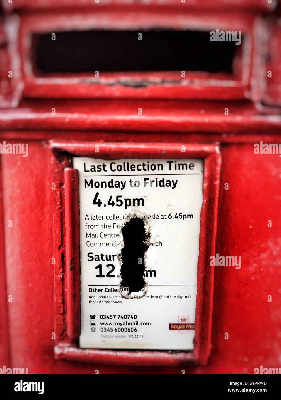 Not in use Royal Mail post box - Smartphone Captured Stock Image