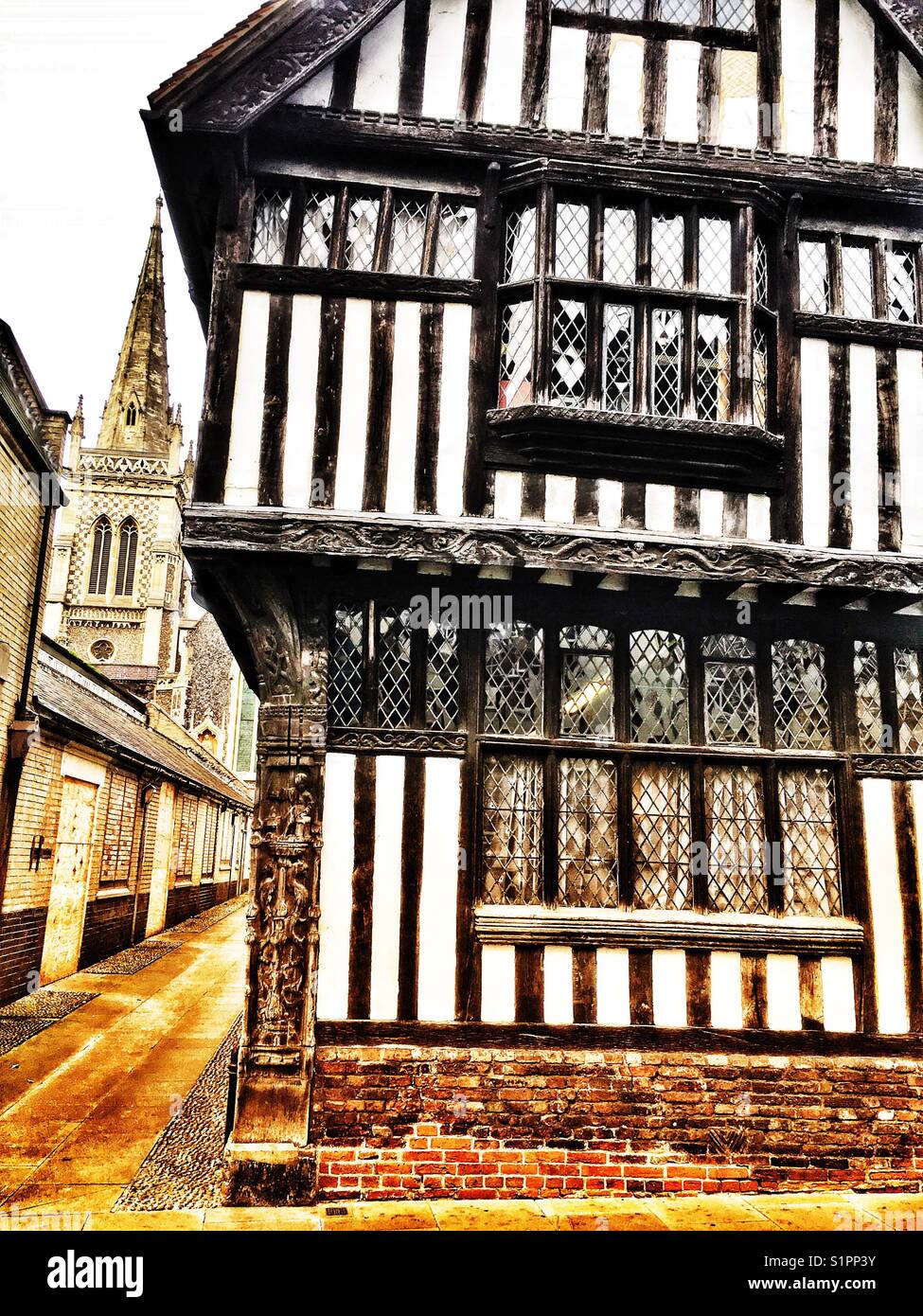 Wood-framed house, Ipswich, Suffolk, England. - Smartphone Captured Stock Image