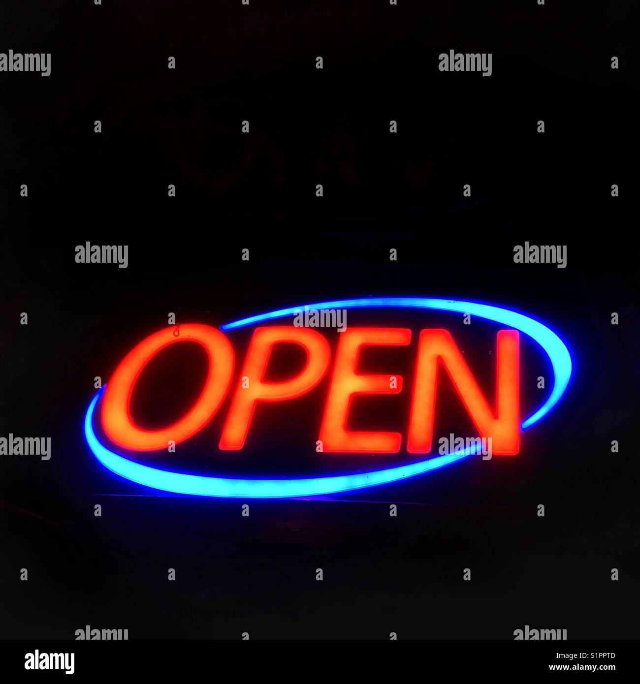 Open neon sign - Smartphone Captured Stock Image