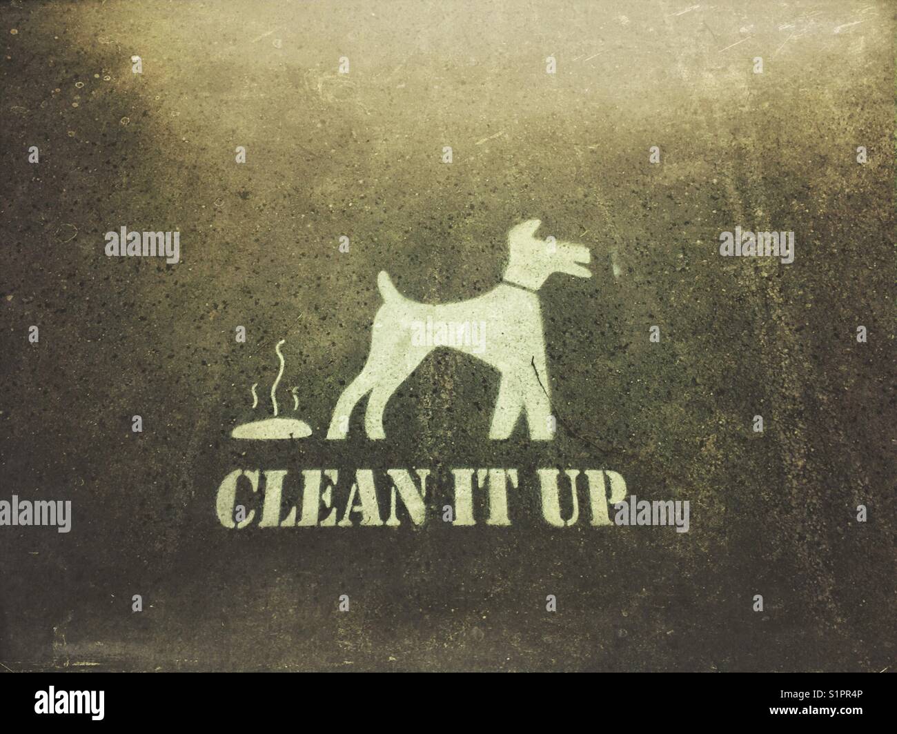 Clean it up after your dog sign - Smartphone Captured Stock Image
