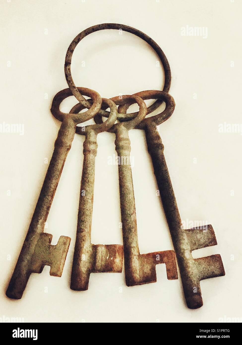 A set of rusty old keys - Smartphone Captured Stock Image