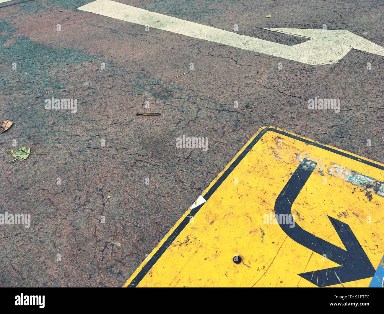 Arrows pointing in different directions - Smartphone Captured Stock Image