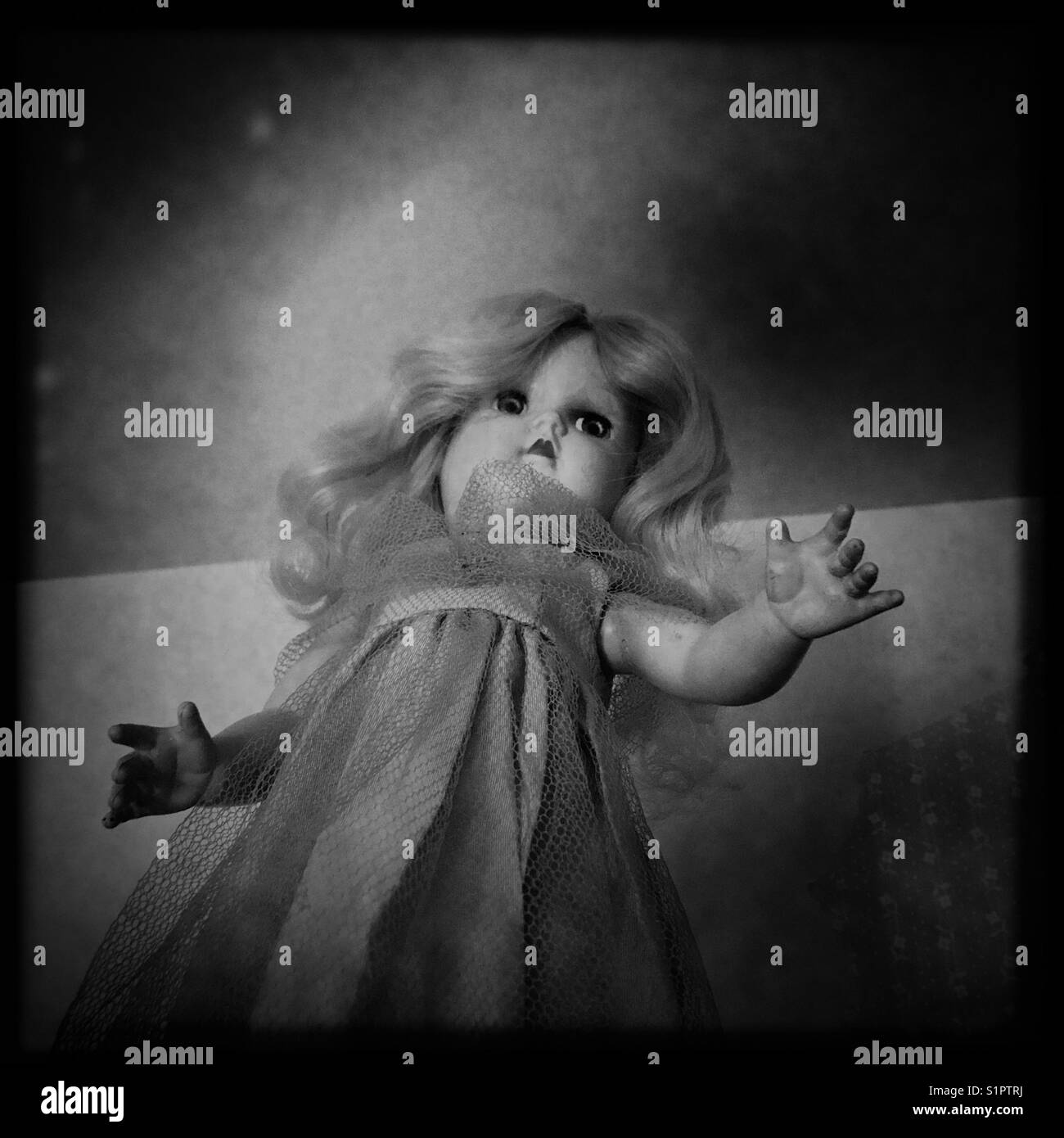Creepy vintage doll Stock Photo