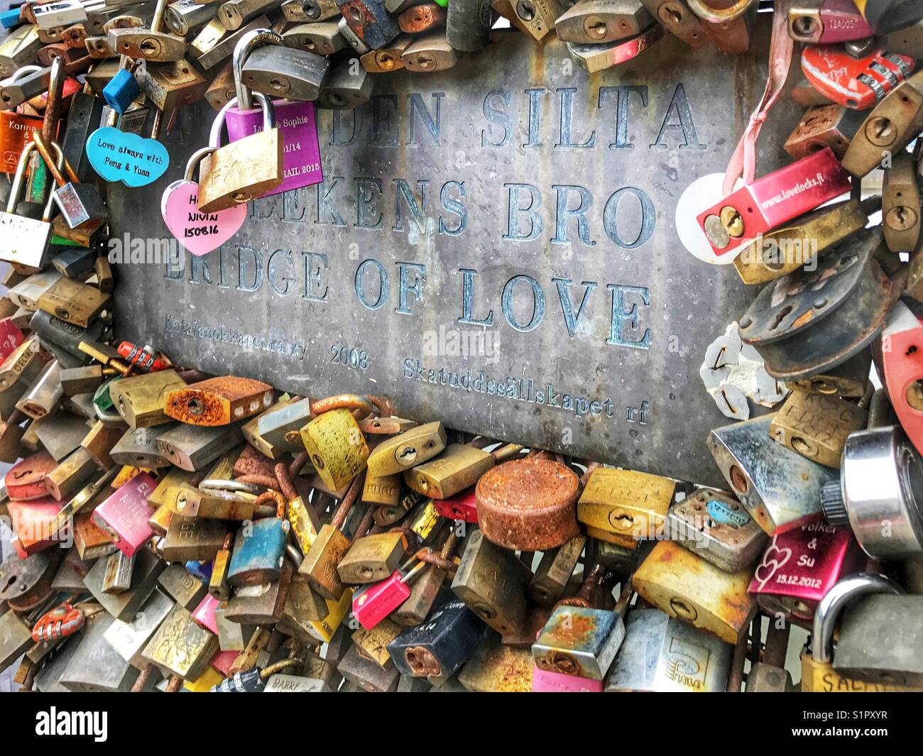 Bridge of Love, Helsinki, Finland - Smartphone Captured Stock Image