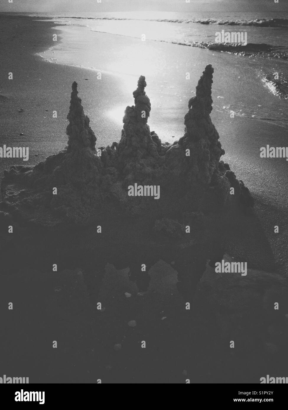 Sand castle on the beach Stock Photo Alamy