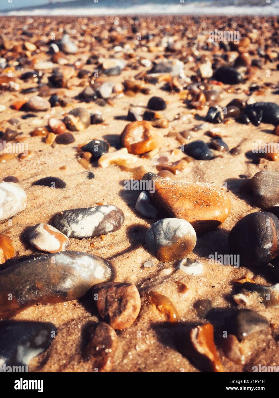 Pebbles on the beach - Smartphone Captured Stock Image