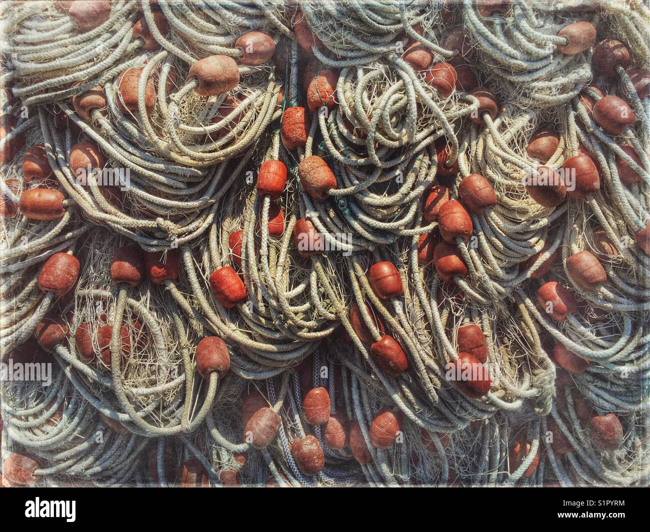 Old fishing nets close up - Smartphone Captured Stock Image