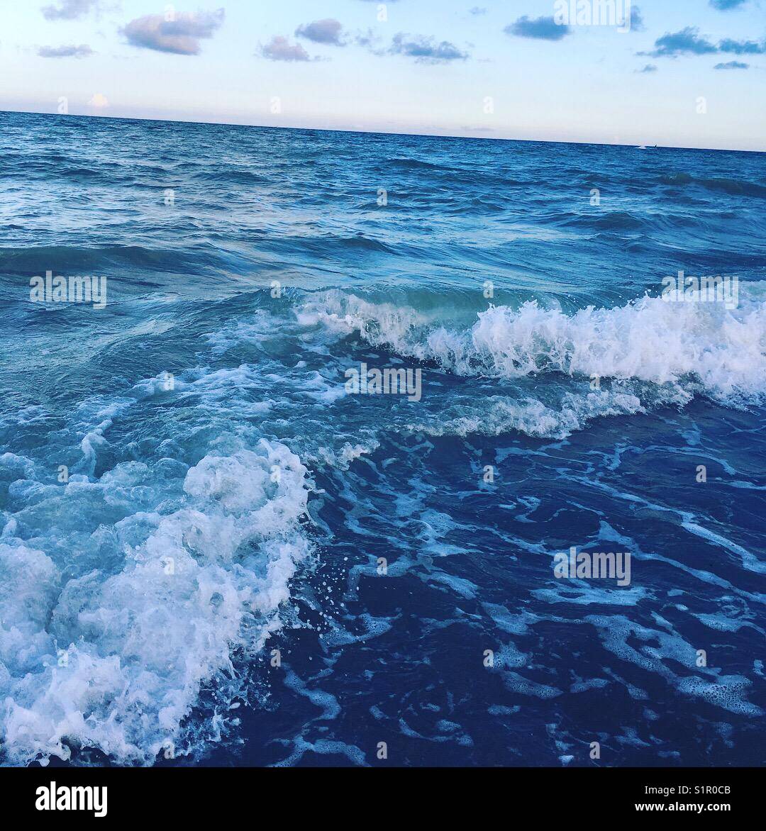 Waves of Dania Beach Stock Photo