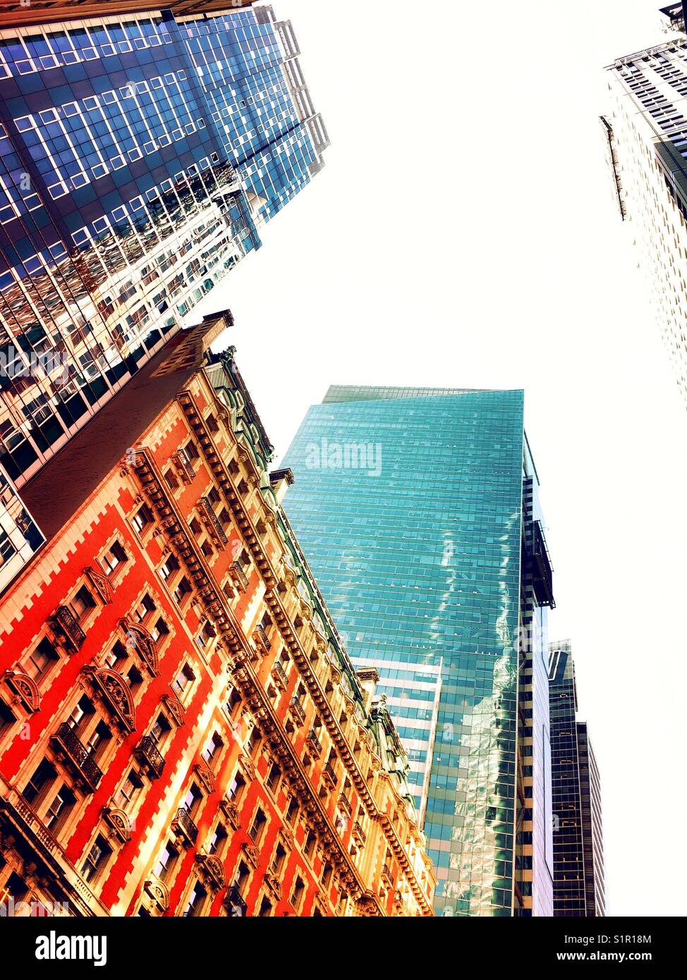 Skyscrapers and the Knickerbocker hotel in times square, NYC, USA - Smartphone Captured Stock Image