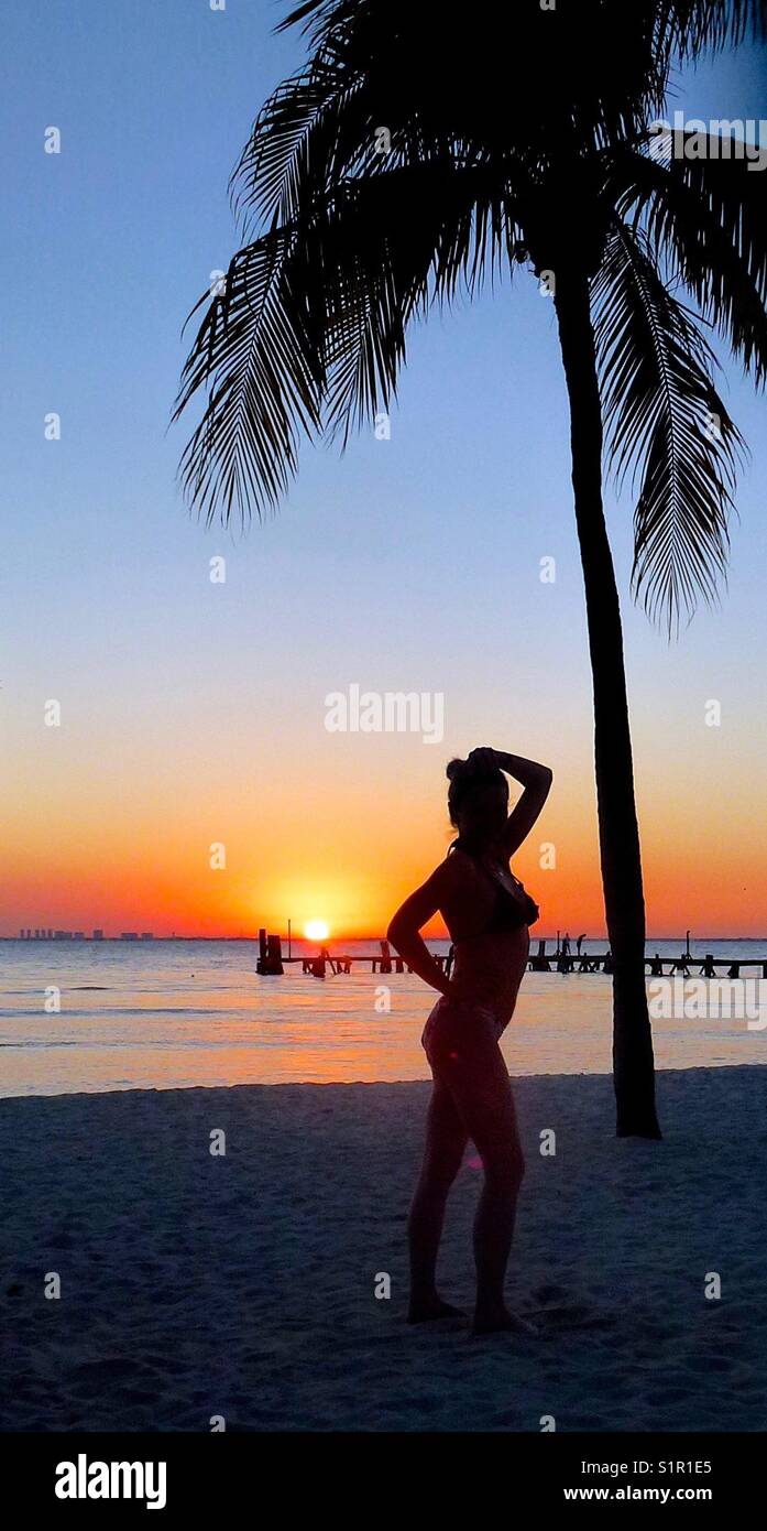 Tropical Sunset & Palm Trees String Bikini main image 1