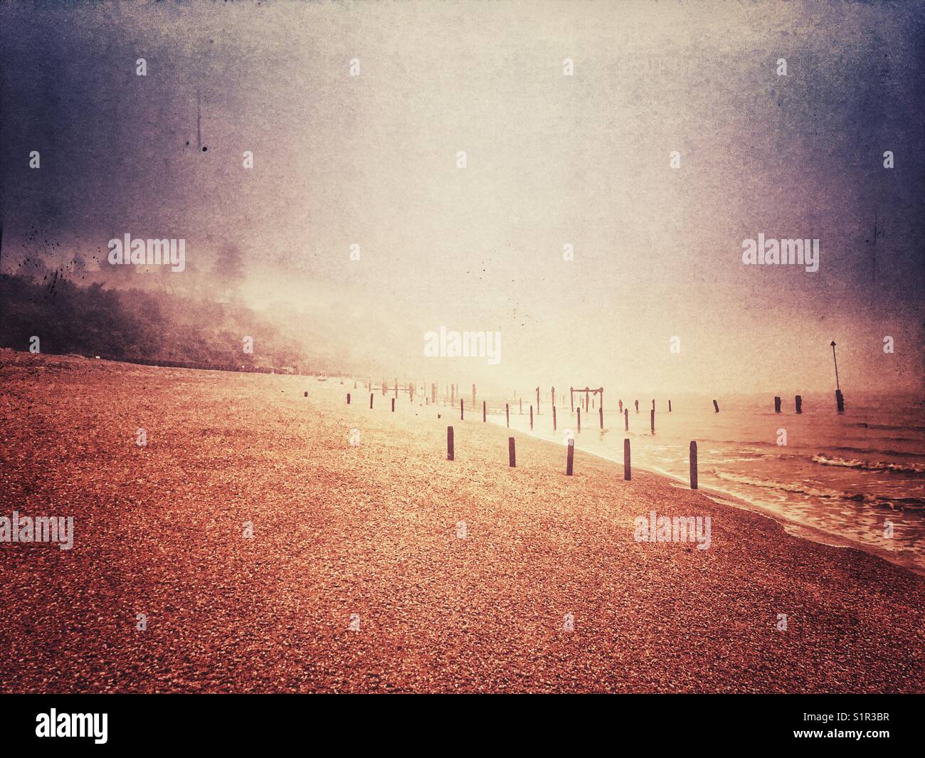 Seamist particularly hiding Bawdsey Manor, Suffolk, England. - Smartphone Captured Stock Image