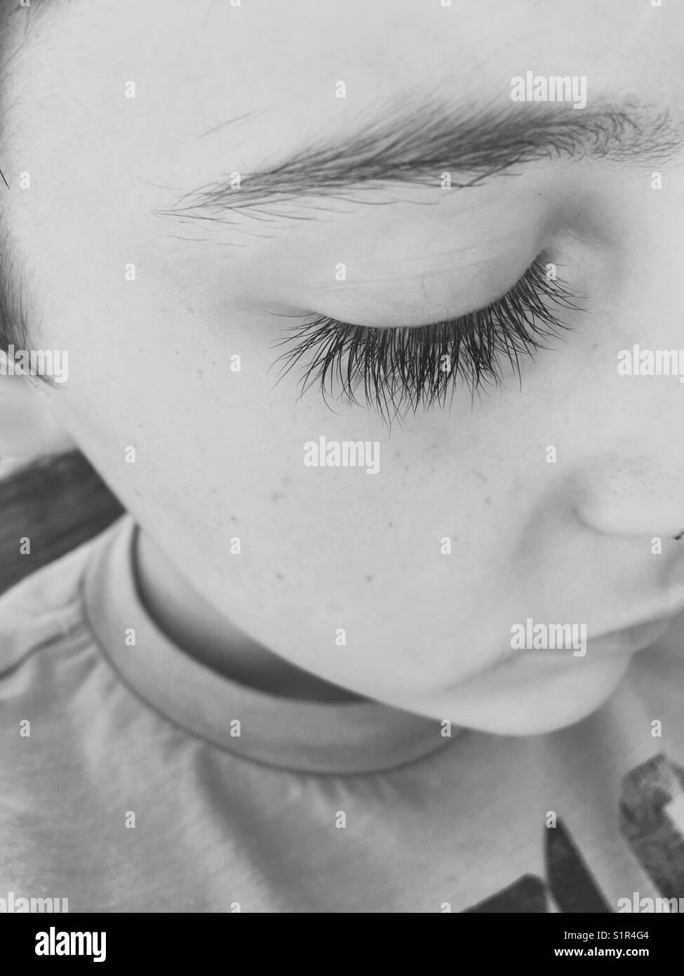 Eyelashes of a child Stock Photo