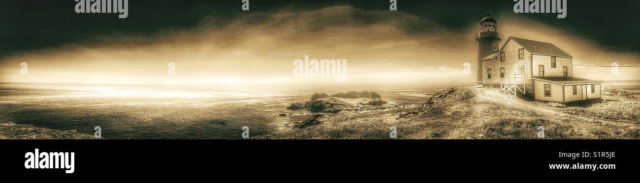 Ferryland Head Lighthouse (1871) Avalon Peninsula, Newfoundland, Canada - Smartphone Captured Stock Image