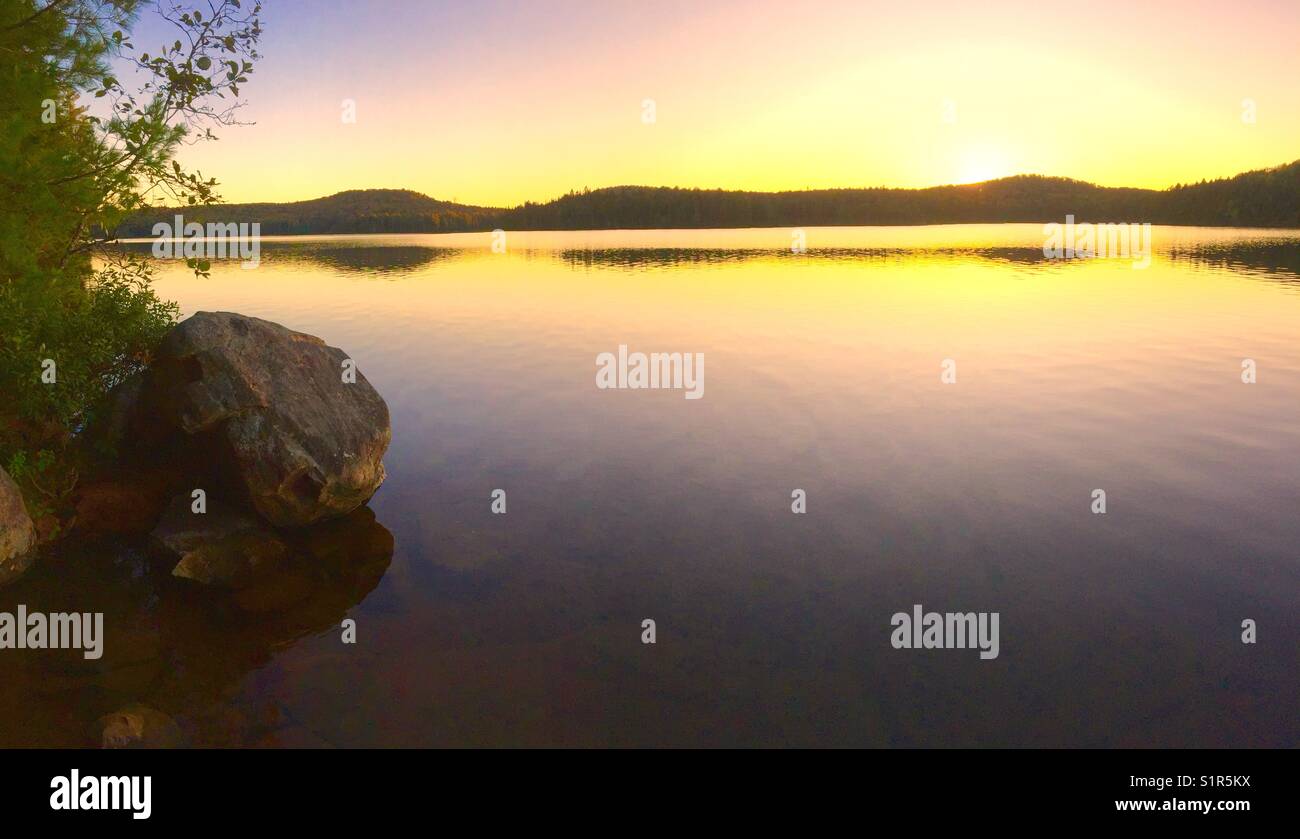 Reflections On Lake Panorama Portrait Stock Photo Alamy