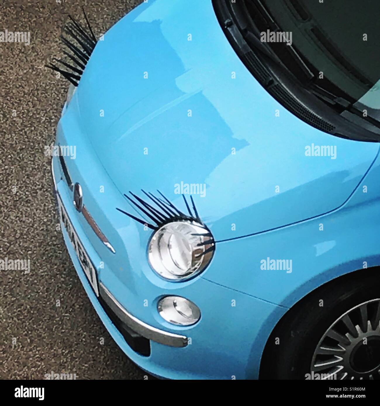 Eyelashes On A Headlight Stock Photo - Download Image Now - Car