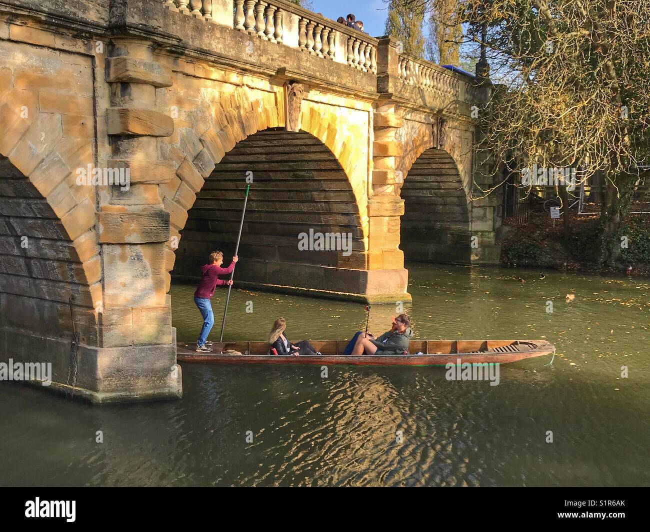 Punting on an autumn day in Oxford Stock Photo