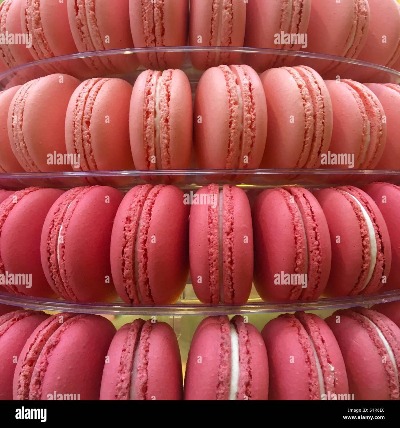 Macaroons on a decorative tower stand - Smartphone Captured Stock Image