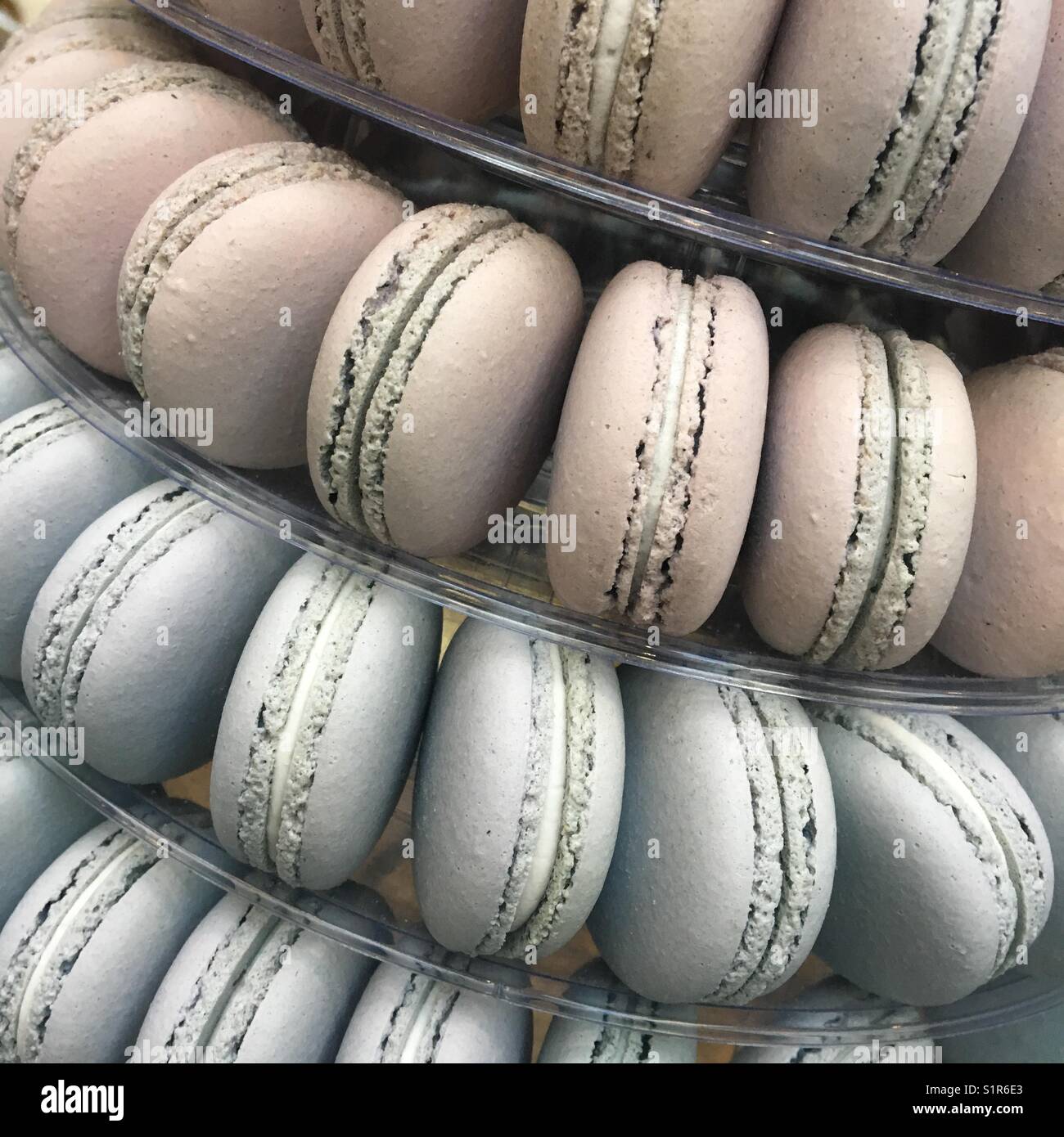 Blue Macaroons on a stand - Smartphone Captured Stock Image