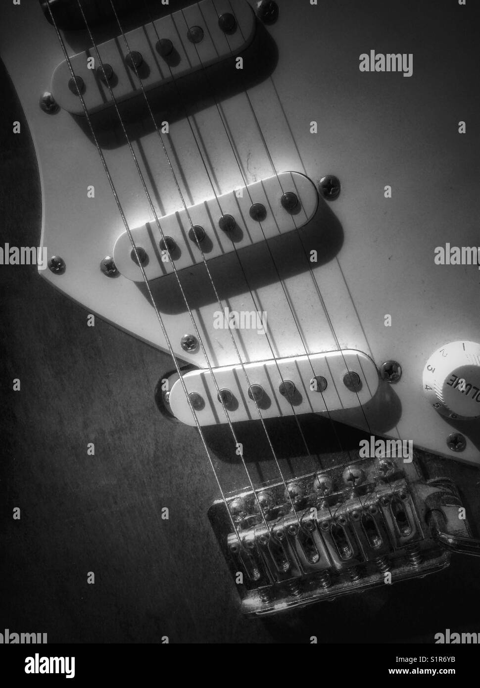 Closeup of electric guitar - Smartphone Captured Stock Image