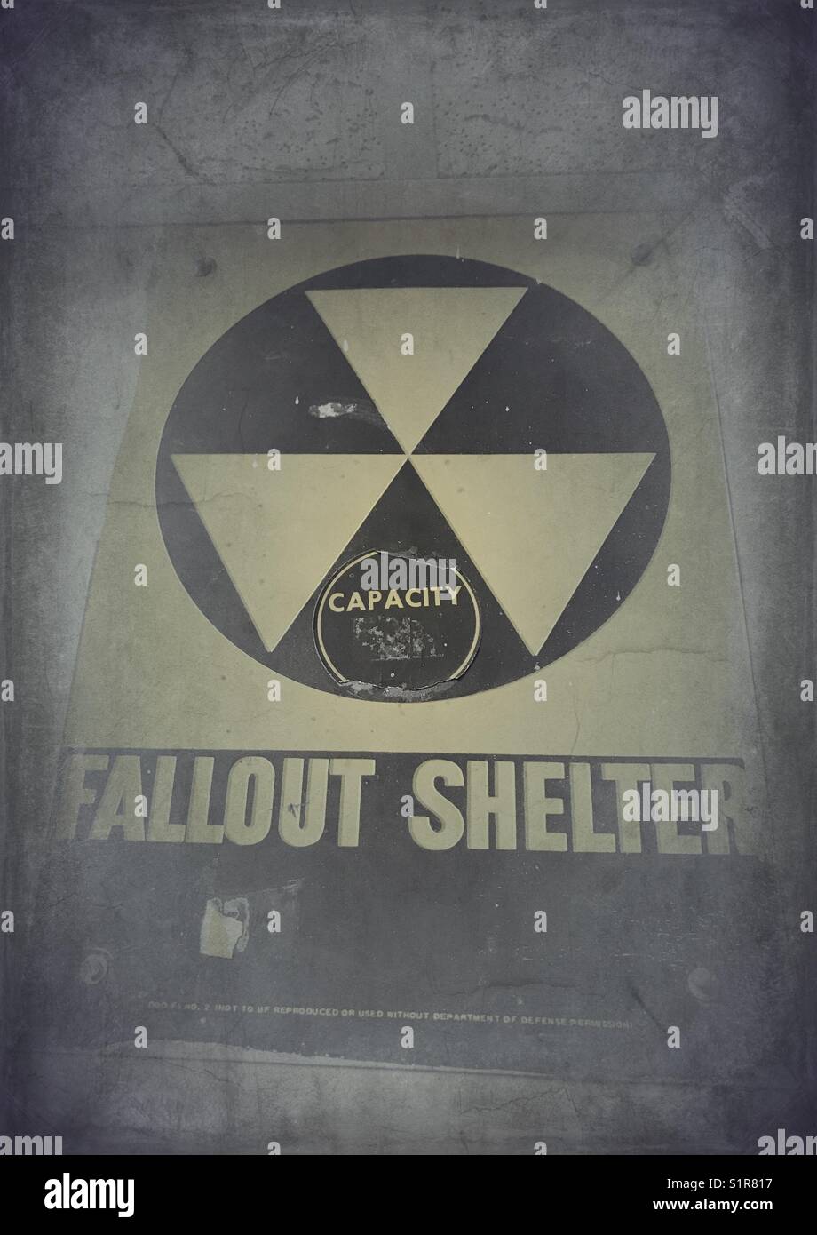 Fallout Shelter sign - Smartphone Captured Stock Image