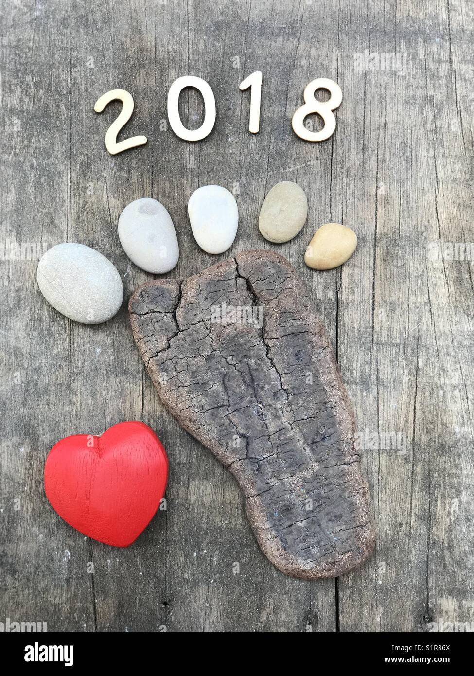 2018 year with a new love Stock Photo