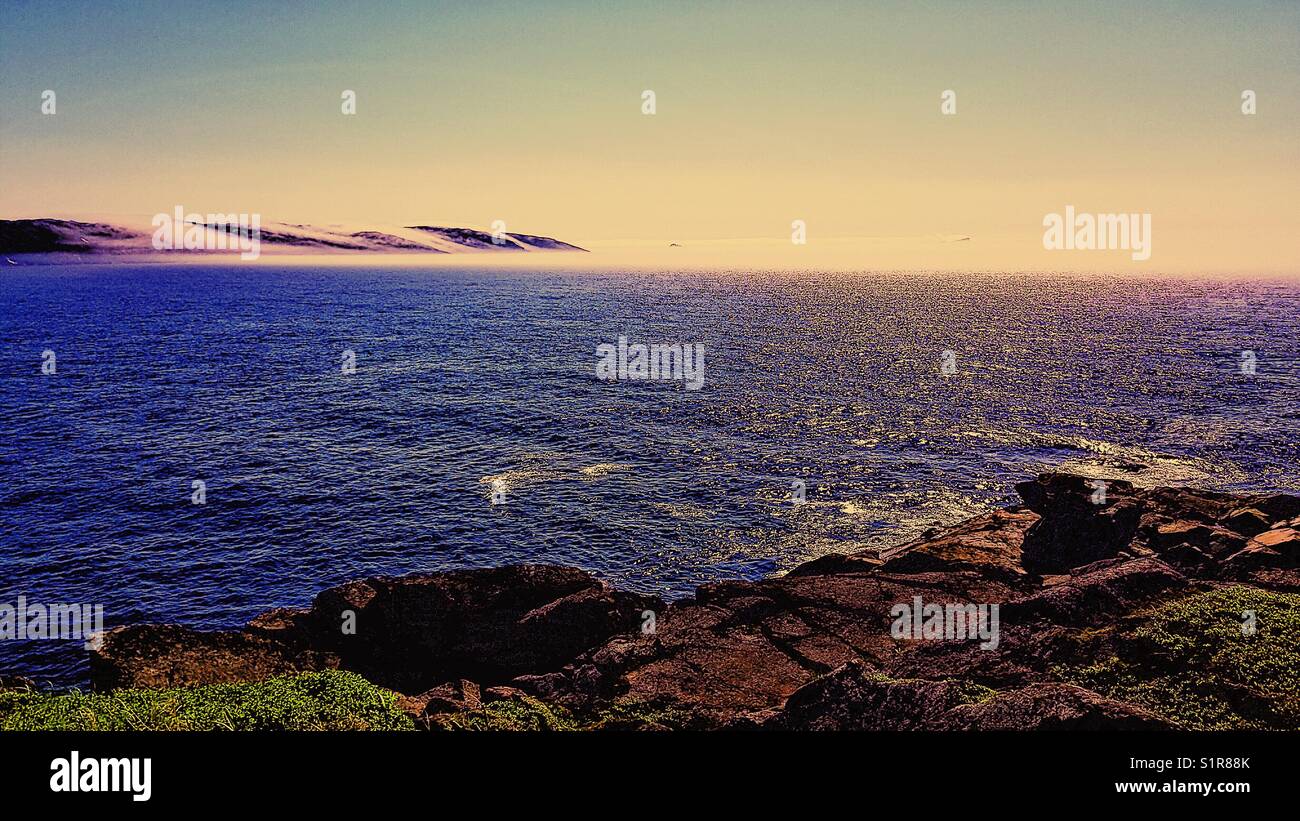 Wild Atlantic coast, Great Northern Peninsula, Newfoundland, Canada - Smartphone Captured Stock Image