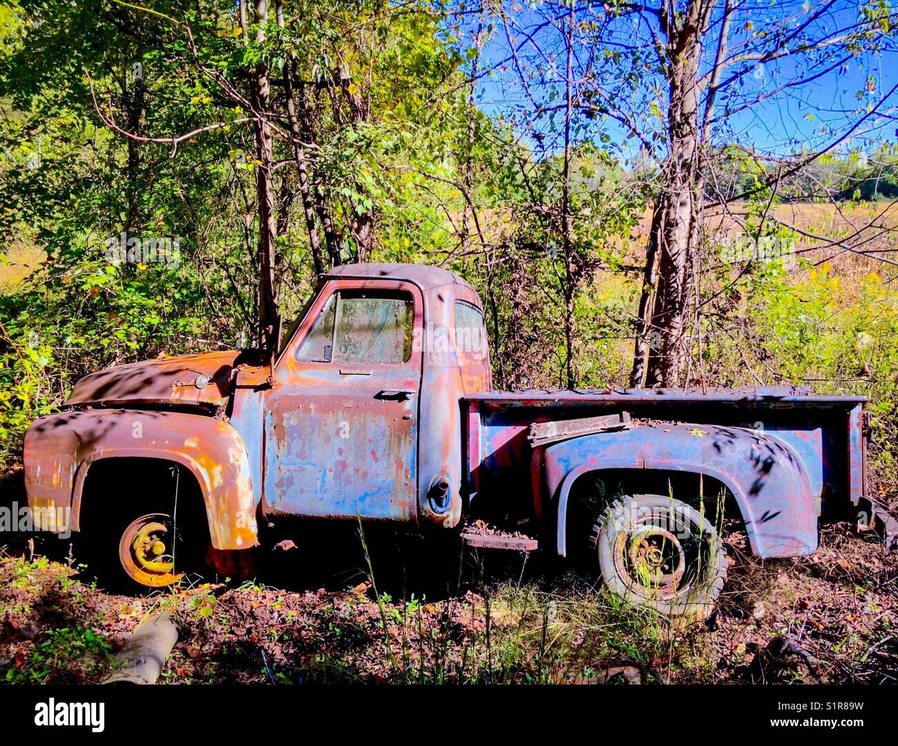 Old Blue Truck Stock Photos Old Blue Truck Stock Images