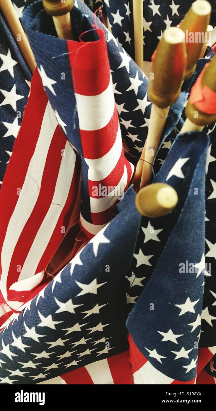 American flags on display Stock Photo Alamy