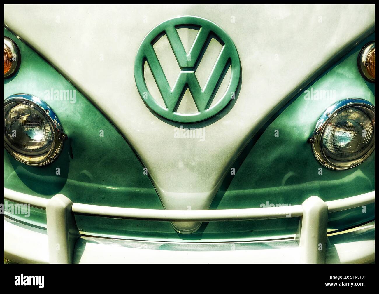 Front of a vintage VW Bus Stock Photo